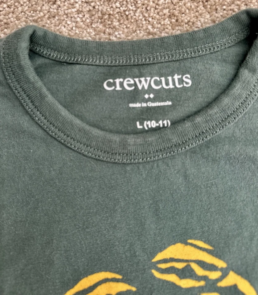 Crewcuts Crab Graphic T Shirt Size L 10-11 Green Short Sleeve Cotton Crew Neck - Image 3 of 4