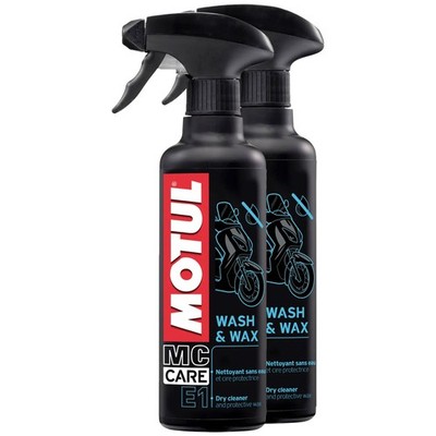 Motorradreiniger trocken MC CARE E1 Wash & Wax Motul 2 X 400 ml Trockenreiniger
