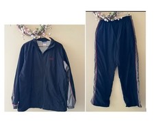REEBOK Track Suit Men  s 2pc Jacket Pants Vtg 90s Sz L Black Gray