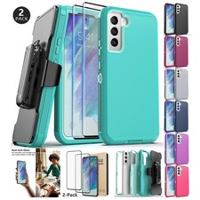 For Samsung Galaxy S21 Plus FE Ultra Case Rugged Cover Belt Clip /Tempered Glass