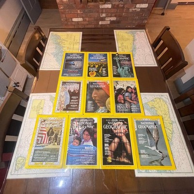 National Geographic Magazine Lot of 10-Titanic 1986- Map Nov 1975