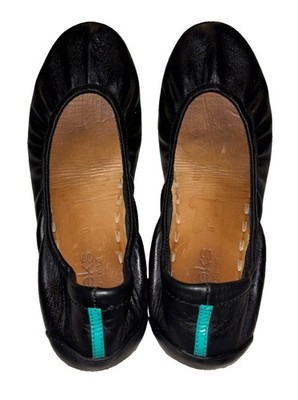 Tieks by Gavrieli Matte Black Italian Leather Ballet Flats in Women's Size 8