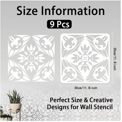 Reusable Mandala Tile Stencil Pack - 12x12 Inches