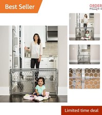 Plastic Baby Gate Adjustable Extra Wide 28-42 Inch Safety Lock Hallway