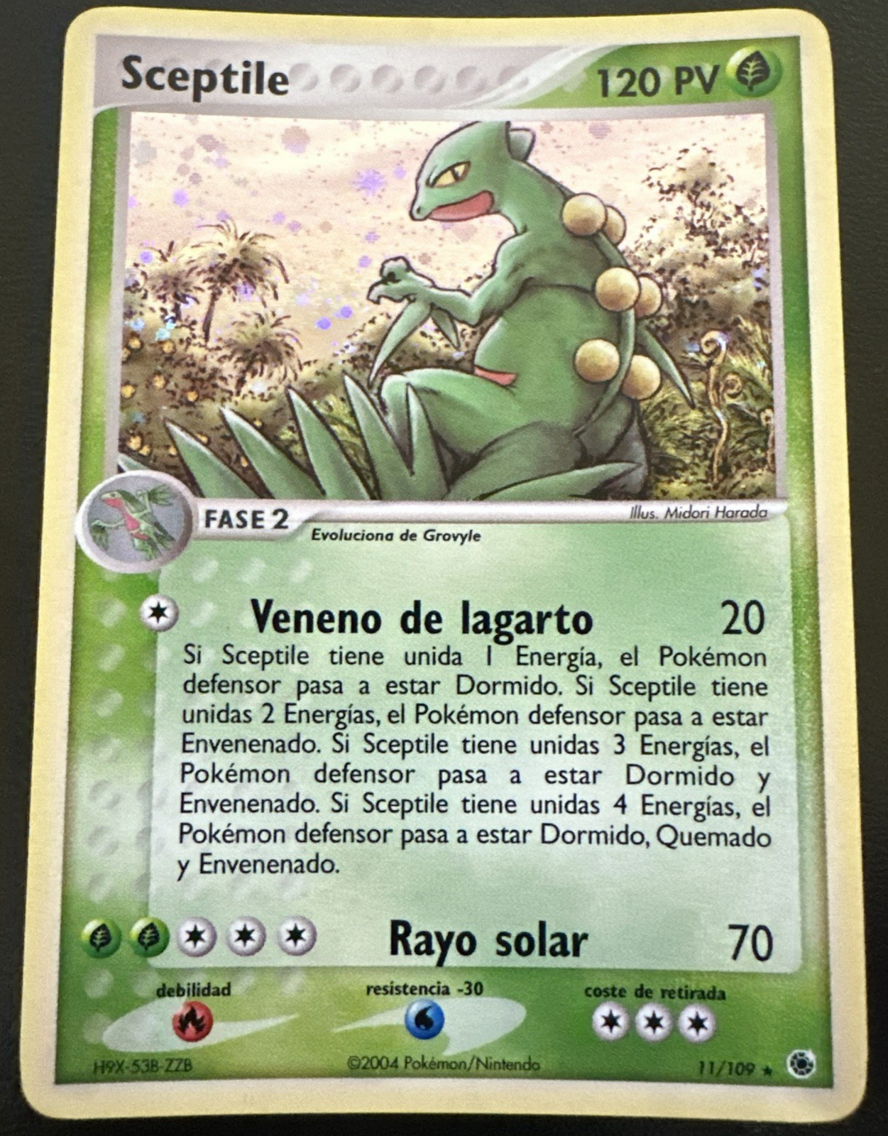Pokemon Sceptile 11/109 EX Ruby & Sapphire Holo Rare Stage 2 2004 NM