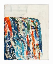 1979 William Sylvester Gamble Oil Painting Abstract Watercolor Mid Century Brush