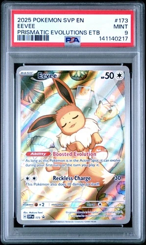 2025 POKEMON PRISMATIC EVOLUTIONS ELITE TRAINER BOX PROMO #173 EEVEE PSA 9