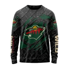 Personalized Minnesota Wild Sweater Special Black Metal Design 