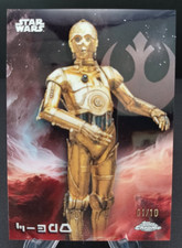 2025 Topps Star Wars Chrome Aurebesh C-3PO 'd 1/10 BLACK REFRACTOR-ALPHA
