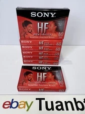 Lot 6x Sony BASF HF Hi Fidelity 60 Minutes Audio Blank Cassette Normal Bias