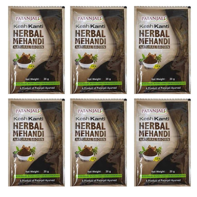 6 pack Patanjali Nat Brown Hair Color Ammonia free Grey hair Coverage Unisex