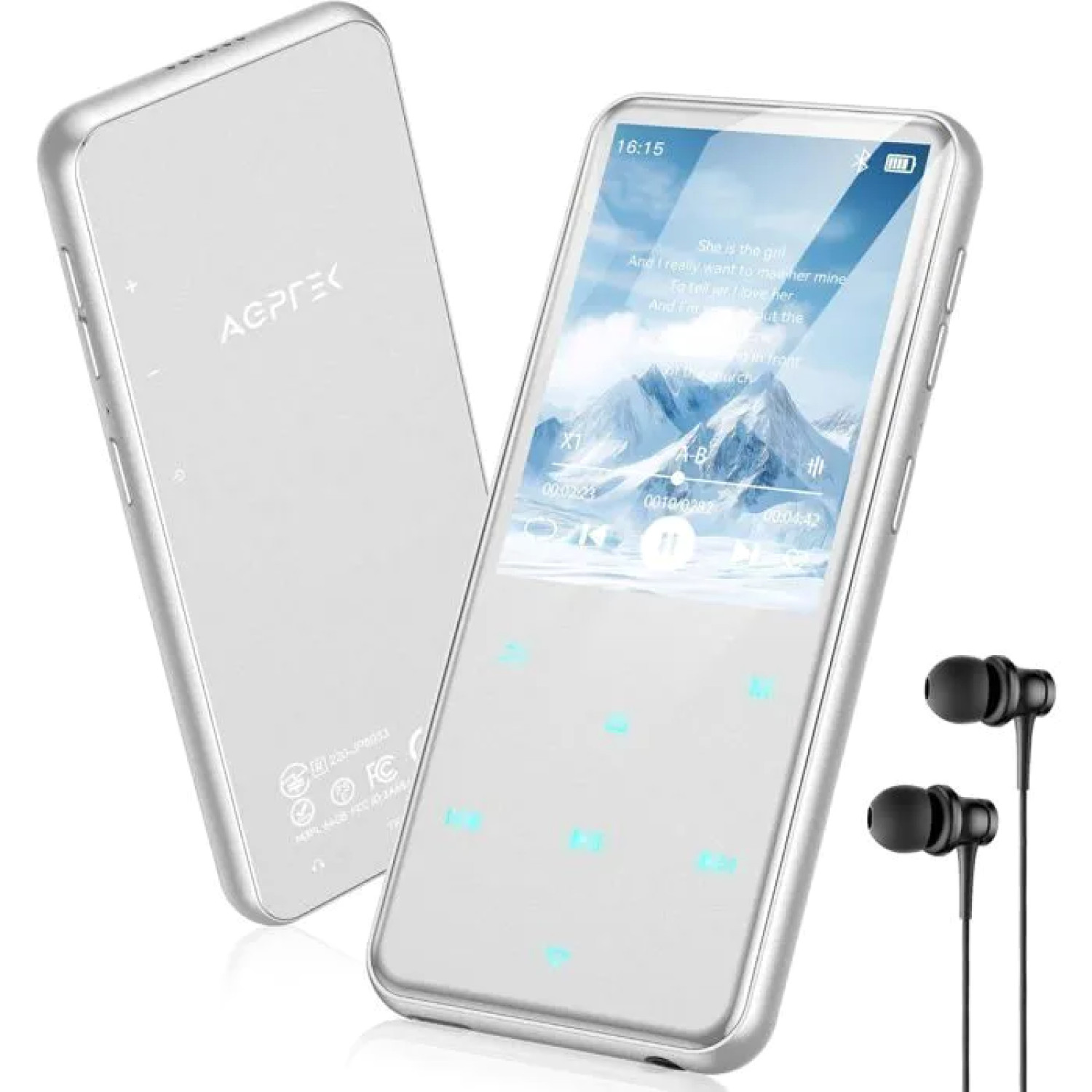Lecteur MP3 64Go avec haut-parleur intégré et enregistreur vocal haute définition