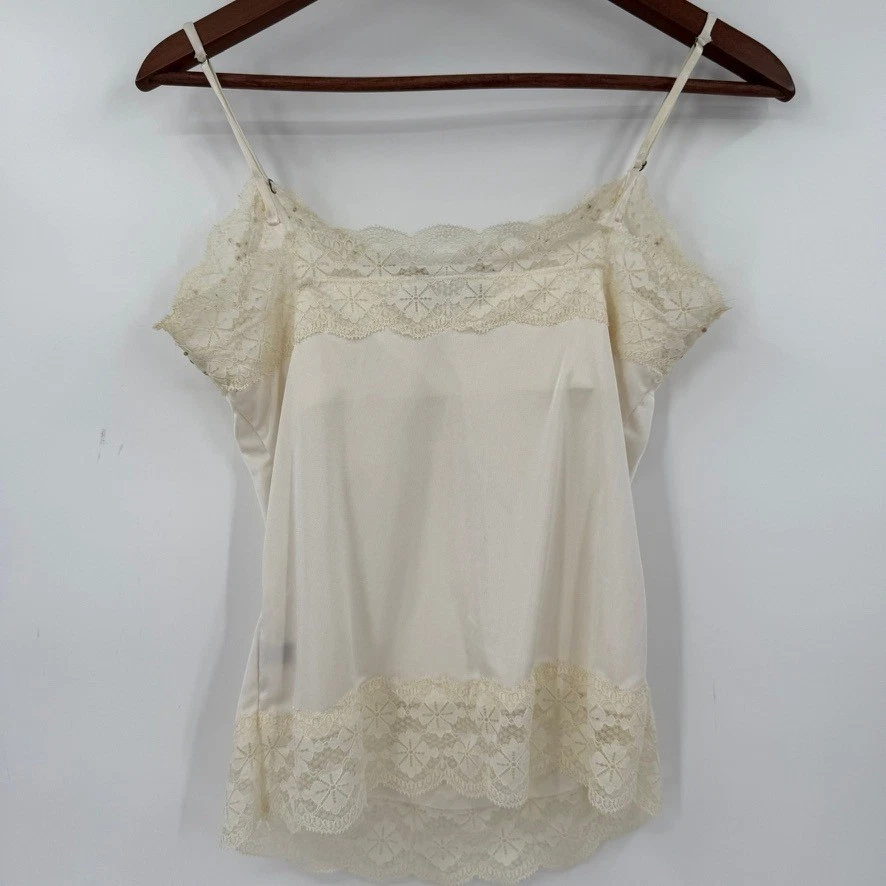 De Colección The Limited Mujer Cuentas Encaje Y2K Satén Cami Top Talla S Coqueta Hada Foto 2 de 4