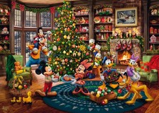 Kinkade Disney Mickey & Minnie Trimming The Tree Jigsaw Puzzle 1000 Piece