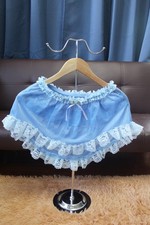  E16 VTG Style 2XL/ElasticW.24-42" Blue Nylon Half Slip With Lace Trim Length10"