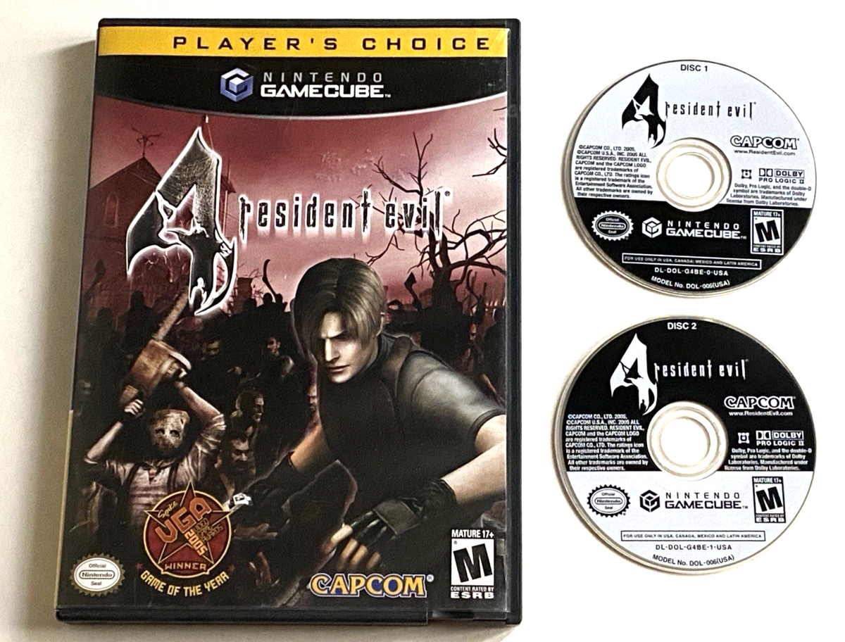 Resident Evil 4 Nintendo GameCube Game Case Disc 1 2 Survival