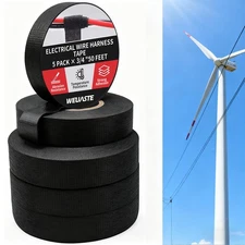 3/4 Inch x50FT Wiring Tape 5 Pack - Heat Resistant Self-Adhesive for Car H3