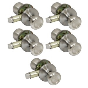 5 Pack Pro Grade Classic Mobile Home Passage Door Knob Hall Closet