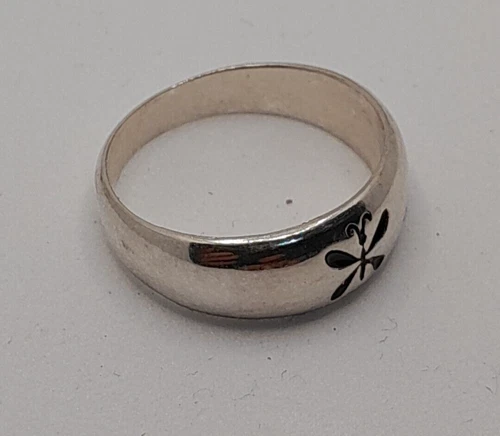 Butterfly Ring 925 Silver & Enamel Jewellery size M 1/2 Vintage Y2K NOS