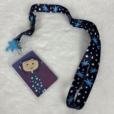 New Coraline Dragonflies Stars Lanyard Rubber Charm ID Badge Holder Loungefly 