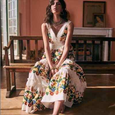 NWT Sezane Reetika Dress multicolor floral 38 / 6 | eBay