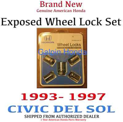 1993-1997 Honda CIVIC DEL SOL Genuine OEM Exposed Wheel Lock Set