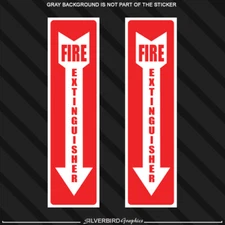FIRE EXTINGUISHER Sticker Decals Inspection Smoke Alarm Emergency Caution 2x USA