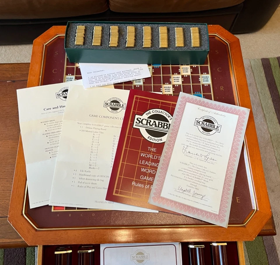 Franklin Mint Limited Edition Scrabble Deluxe Collectors Game With Glass Top - Image 3 of 4