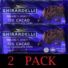 GHIRARDELLI 72 Cocoa Dark Chocolate Chips for Baking Premium Chips 10 oz 2 PACK
