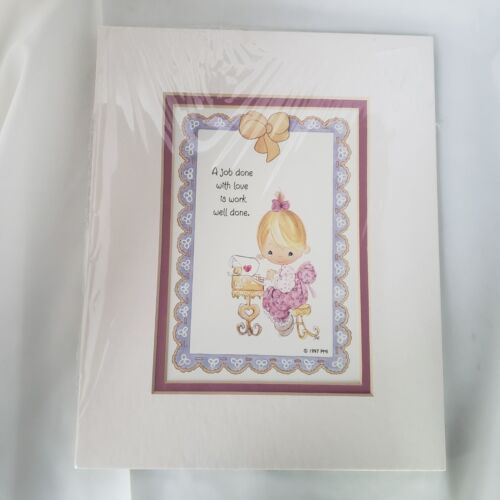 VTG 1997 Precious Moments Matted Print 8 x 10 "A Job Done with Love ..." - Picture 1 of 6