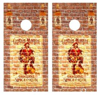 Captain Morgan Brick Wall Cornhole Board Skin Wrap Free Squeegee Captain Morgan Brick Wall Cornhole Board Skin Wrap Free Squeegee