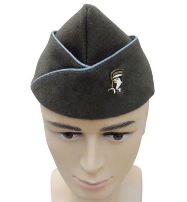 WW2 US Airborne Officer Wool Cap Replica - Grey, Size 57cm With Badge - View #4