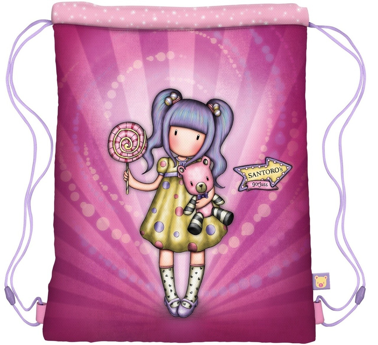 SACCA SPORT gorjuss GYM BAG portascarpe FIRST PRIZE santoro VIOLA gut 1123GJ02