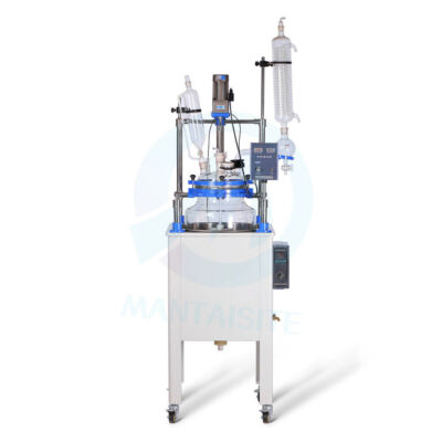 100L Single Layer Glass Reactor Industrial Stirring Lab Reaction Equipment