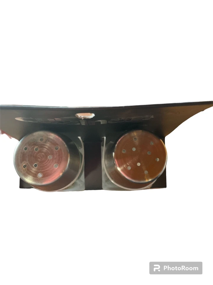 Juego de coctelera de sal y pimienta de vidrio Cuisinart con tapas/tapas plateadas 2,5 oz fácil llenado Foto 3 de 3