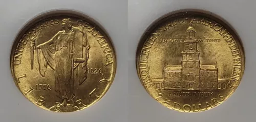 1926 American Sesquicentennial Commemorative $2 1/2 Gold NGC MS 65