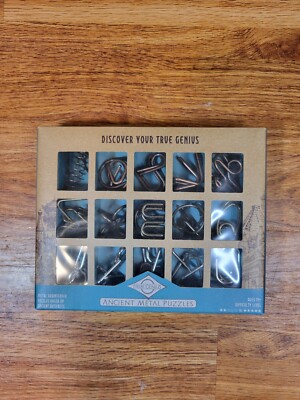 True Genius Ancient Metal Puzzles 12 Brainteaser Puzzles Project Genius New