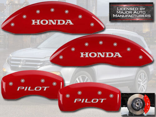 2009-2022 "Honda Pilot" Front + Rear Red MGP Brake Disc Caliper Covers 4pc Set