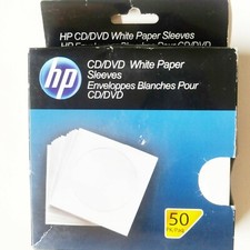 HP CD / DVD 4pk. White Paper Sleeves Disc Storage Protectors 4 - 50 Count Boxes