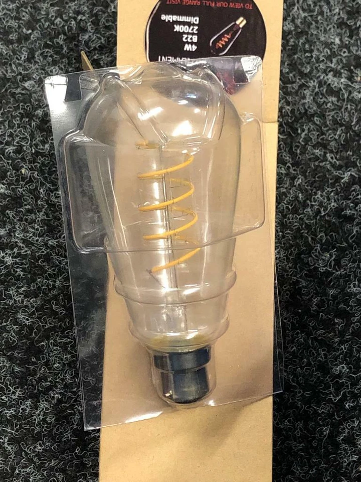 Pack Of 5 ST64 Pear LED Filament Bulb E27 & B22 2700K - Clear Glass - Dimmable - Image 3 of 4