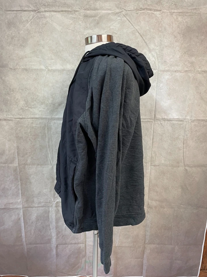 Chaqueta activa con capucha frontal con cremallera gris oscuro Alfani para hombre talla XXL Foto 2 de 4