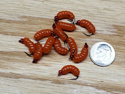 12 - #10 BH Rubber Grub - Black Wet Fly - Trout, Crappie, Pan Fish