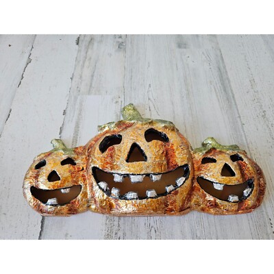 Vintage foil pumpkin Halloween decor unique jack-o'-lantern figurine statue