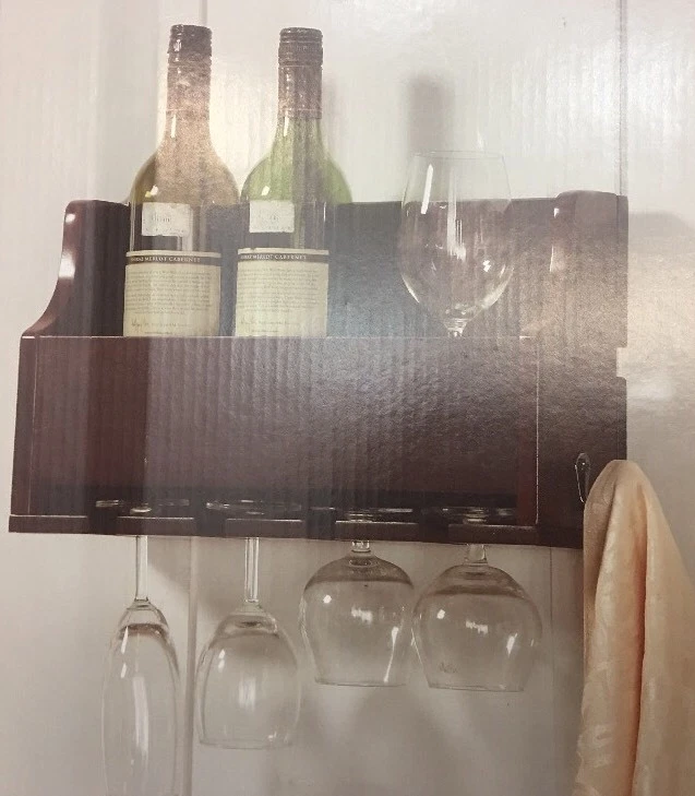 Wayland Wall Mounted Wine Shelf Bottle Glass Hanging Shelf Display Floating NEW - Imagem 2 de 3
