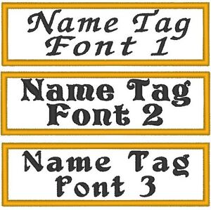 Custom Embroidery 6" x 4" Name Tag 3 LINES Patch With VELCRO® Brand Fastener 