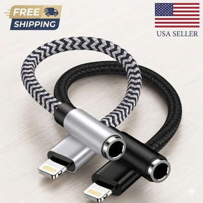 2Pack iPhone Headphone Adapter Apple MFi Certified Lightning to 3.5mm Audio
