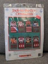 Vintage Dimensions PlasticPoint Jack In The Box Ornaments (8) Made In USA Sealed