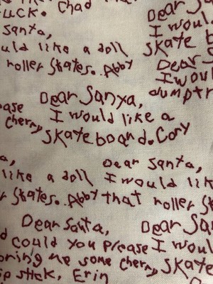 Moda Dear Santa Sandy Gervais Christmas Fabric Letters Wish List 18x44 Cotton