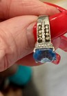 LeVian 14K White Gold Blue Topaz H-I SI2 Chocolate Diamond 2.29 ct Ring Size 4.5 — photo 8