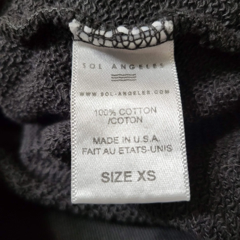 Sol Angeles X Anthropologie Women Sweatshirt XS Charcoal Chic Graphic Print - Image 3 of 4